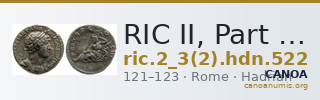 RIC II, Part 3 (second edition) Hadrian 522 — CANOA