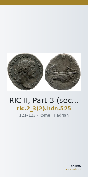RIC II, Part 3 (second edition) Hadrian 525 — CANOA