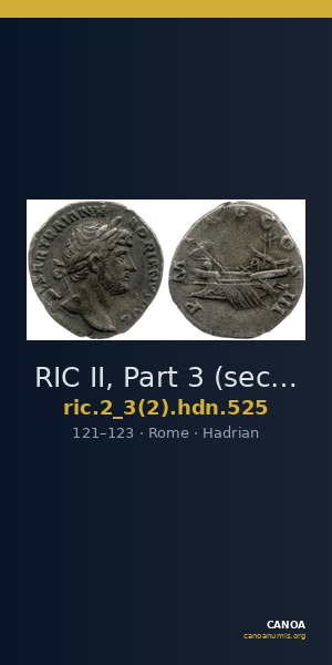 RIC II, Part 3 (second edition) Hadrian 525 — CANOA