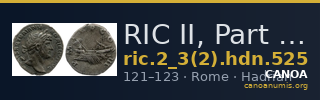 RIC II, Part 3 (second edition) Hadrian 525 — CANOA