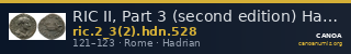RIC II, Part 3 (second edition) Hadrian 528 — CANOA