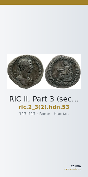 RIC II, Part 3 (second edition) Hadrian 53 — CANOA