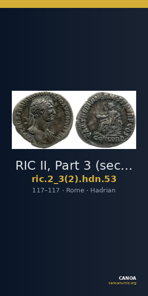 RIC II, Part 3 (second edition) Hadrian 53 — CANOA