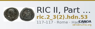 RIC II, Part 3 (second edition) Hadrian 53 — CANOA