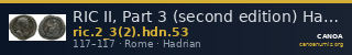 RIC II, Part 3 (second edition) Hadrian 53 — CANOA