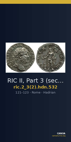 RIC II, Part 3 (second edition) Hadrian 532 — CANOA
