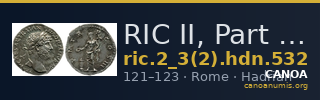 RIC II, Part 3 (second edition) Hadrian 532 — CANOA