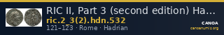 RIC II, Part 3 (second edition) Hadrian 532 — CANOA