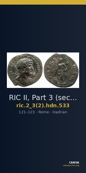 RIC II, Part 3 (second edition) Hadrian 533 — CANOA