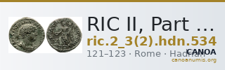 RIC II, Part 3 (second edition) Hadrian 534 — CANOA