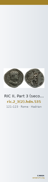 RIC II, Part 3 (second edition) Hadrian 535 — CANOA