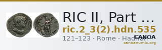 RIC II, Part 3 (second edition) Hadrian 535 — CANOA