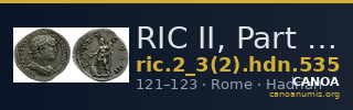 RIC II, Part 3 (second edition) Hadrian 535 — CANOA