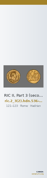RIC II, Part 3 (second edition) Hadrian 536-540 — CANOA