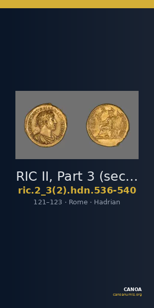 RIC II, Part 3 (second edition) Hadrian 536-540 — CANOA