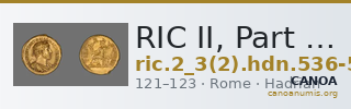 RIC II, Part 3 (second edition) Hadrian 536-540 — CANOA