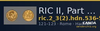 RIC II, Part 3 (second edition) Hadrian 536-540 — CANOA