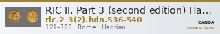 RIC II, Part 3 (second edition) Hadrian 536-540 — CANOA