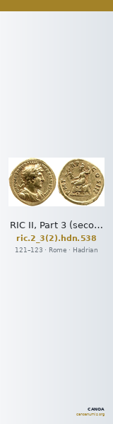 RIC II, Part 3 (second edition) Hadrian 538 — CANOA