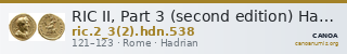 RIC II, Part 3 (second edition) Hadrian 538 — CANOA
