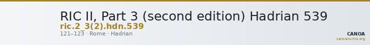 RIC II, Part 3 (second edition) Hadrian 539 — CANOA