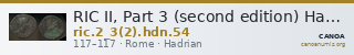 RIC II, Part 3 (second edition) Hadrian 54 — CANOA