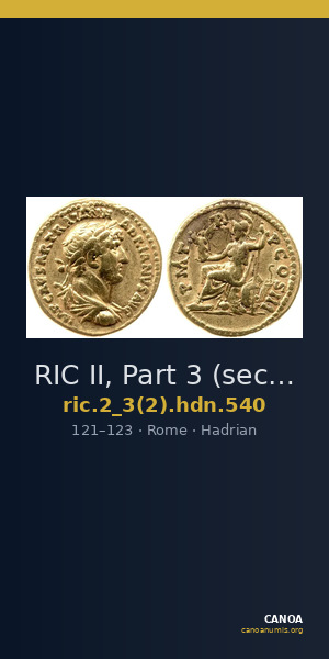RIC II, Part 3 (second edition) Hadrian 540 — CANOA