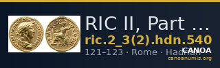 RIC II, Part 3 (second edition) Hadrian 540 — CANOA