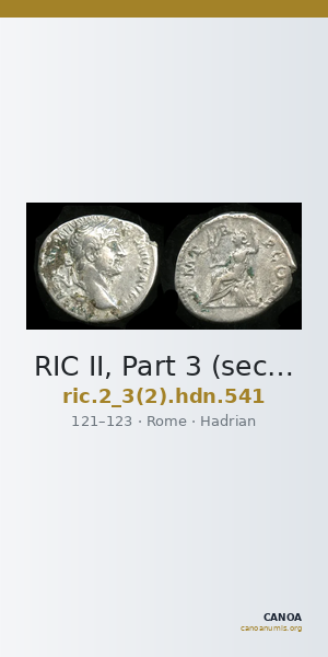 RIC II, Part 3 (second edition) Hadrian 541 — CANOA