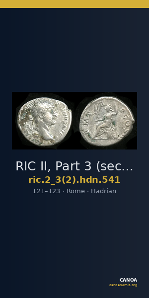 RIC II, Part 3 (second edition) Hadrian 541 — CANOA