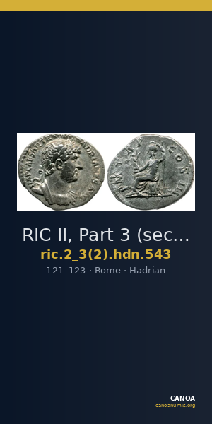 RIC II, Part 3 (second edition) Hadrian 543 — CANOA