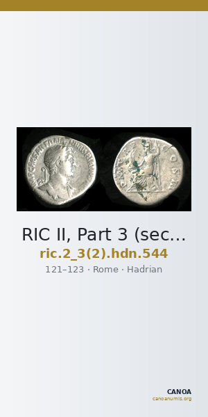 RIC II, Part 3 (second edition) Hadrian 544 — CANOA