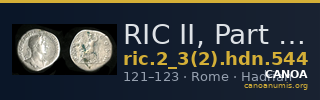 RIC II, Part 3 (second edition) Hadrian 544 — CANOA