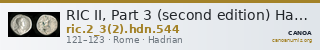 RIC II, Part 3 (second edition) Hadrian 544 — CANOA