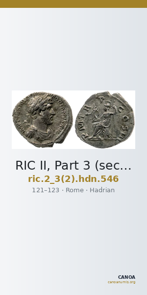 RIC II, Part 3 (second edition) Hadrian 546 — CANOA