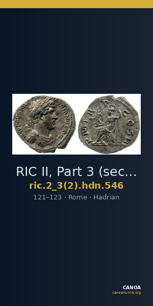 RIC II, Part 3 (second edition) Hadrian 546 — CANOA