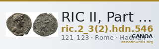 RIC II, Part 3 (second edition) Hadrian 546 — CANOA