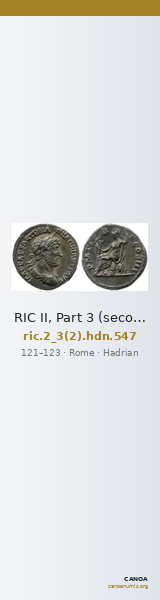 RIC II, Part 3 (second edition) Hadrian 547 — CANOA