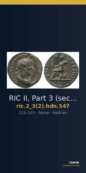 RIC II, Part 3 (second edition) Hadrian 547 — CANOA