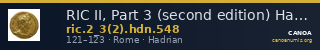 RIC II, Part 3 (second edition) Hadrian 548 — CANOA