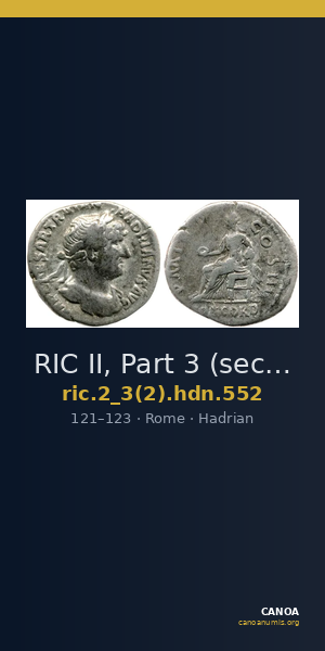 RIC II, Part 3 (second edition) Hadrian 552 — CANOA