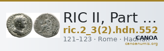 RIC II, Part 3 (second edition) Hadrian 552 — CANOA