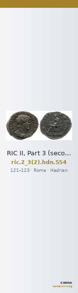 RIC II, Part 3 (second edition) Hadrian 554 — CANOA
