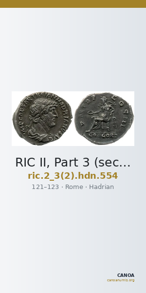 RIC II, Part 3 (second edition) Hadrian 554 — CANOA
