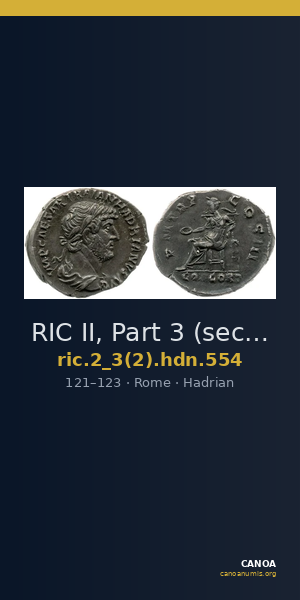 RIC II, Part 3 (second edition) Hadrian 554 — CANOA