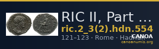 RIC II, Part 3 (second edition) Hadrian 554 — CANOA