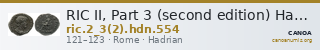 RIC II, Part 3 (second edition) Hadrian 554 — CANOA