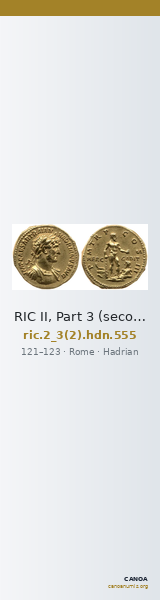 RIC II, Part 3 (second edition) Hadrian 555 — CANOA