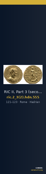 RIC II, Part 3 (second edition) Hadrian 555 — CANOA