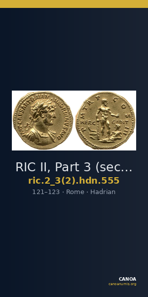 RIC II, Part 3 (second edition) Hadrian 555 — CANOA